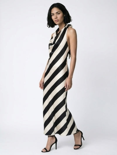 Vestido Halter Rayas