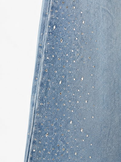 Jeans Brillos Costado Rectos