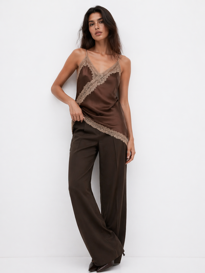 Blusa Satín Encaje