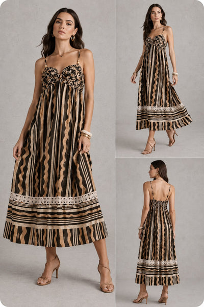 Vestido Trenzado Bicolor