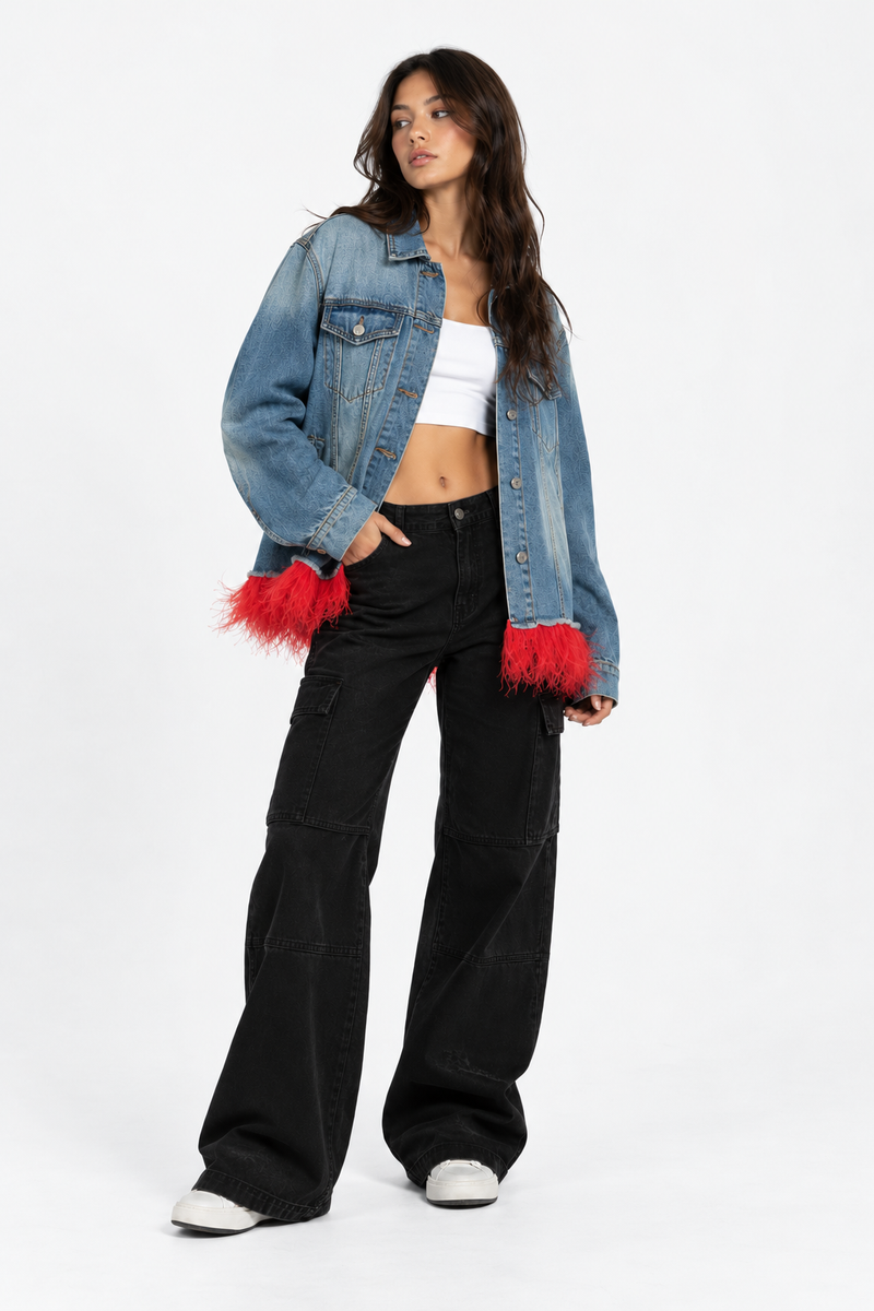 Chamarra Denim Pintada