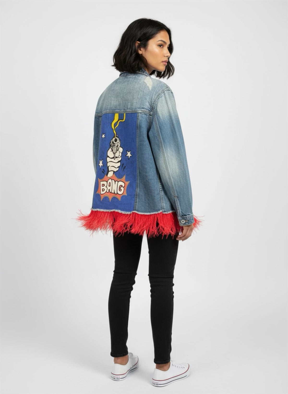 Chamarra Denim Pintada