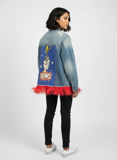 Chamarra Denim Pintada