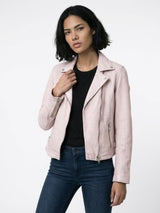 Chamarra slim fit piel