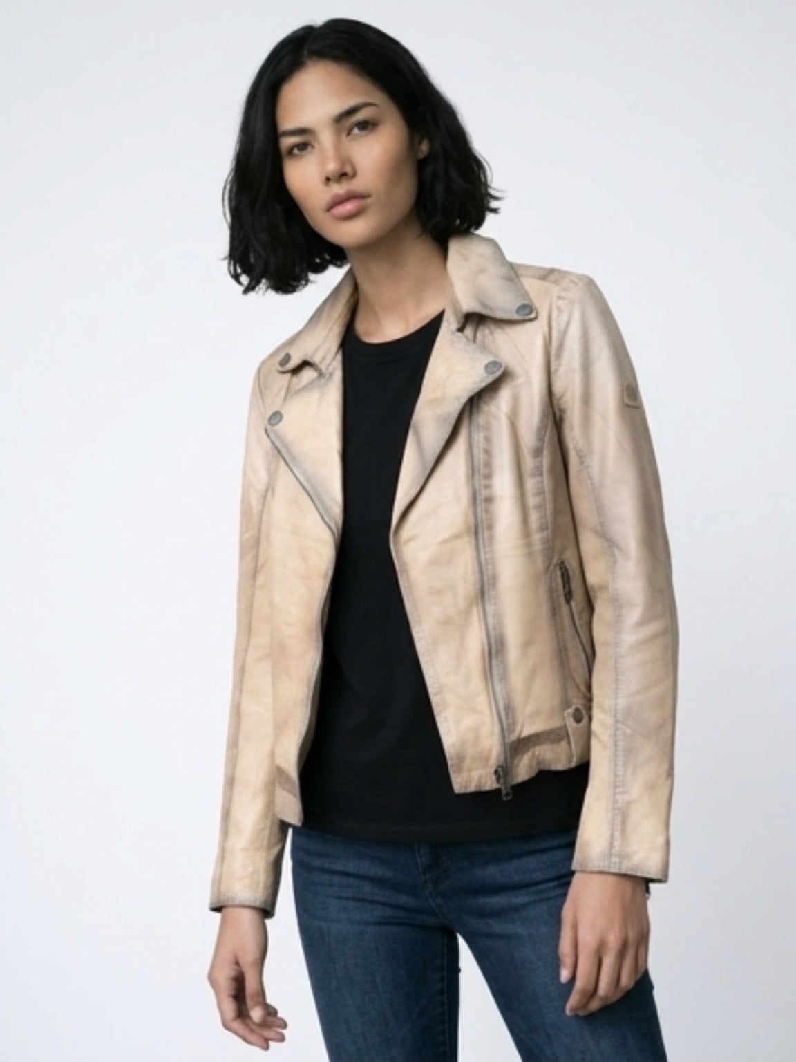 Chamarra Fayola Almond Leather