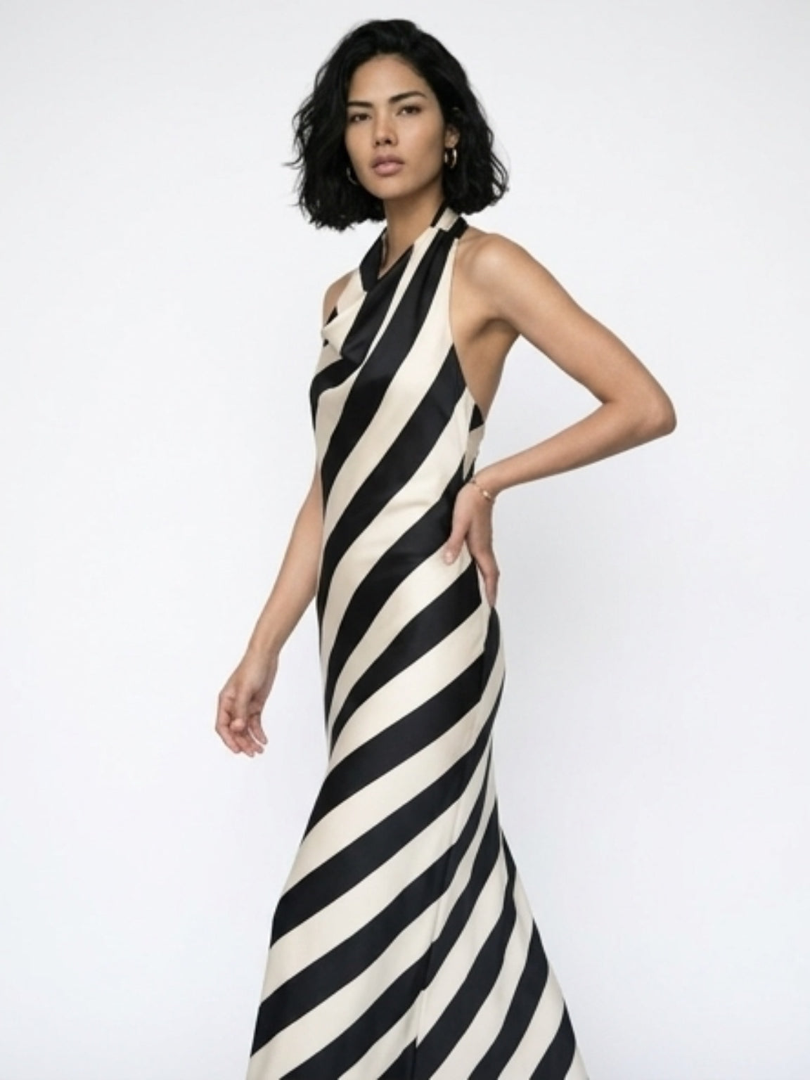 Vestido Halter Rayas