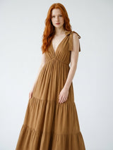 Vestido largo olanes