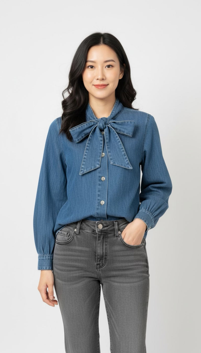 Camisa Mezclilla Moño