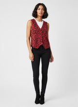 Chaleco animal print botones