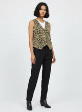 Chaleco animal print botones