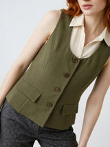 Chaleco botones verde