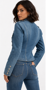 Chamarra militar mezclilla