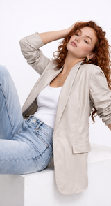 Blazer beige vinipiel