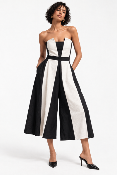 Jumpsuit strapless bicolor
