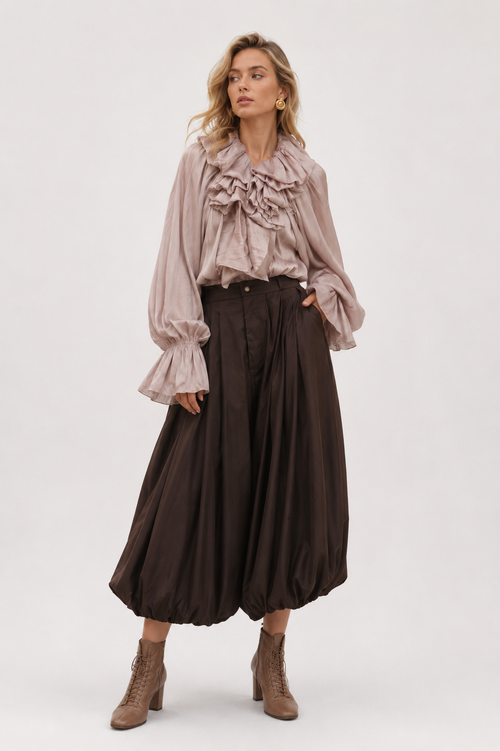 Blusa satín mauve