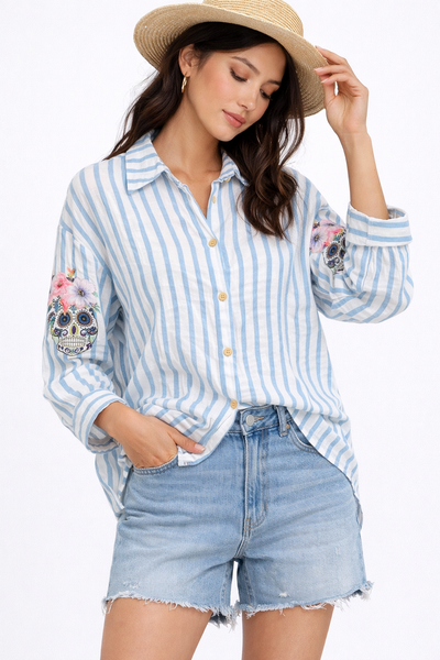 Camisa Rayas Calavera