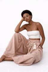 PANTALON HIG LEG POMPON