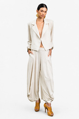 Pantalon lino raya gruesa