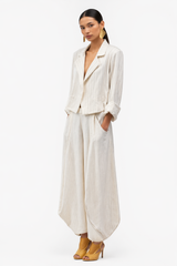 Pantalon lino raya gruesa