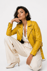 Chamarra piel amber haze