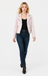 Chamarra slim fit piel