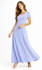 Vestido manga corto 3/4 lino