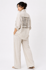 Traje lino lentejuela parches