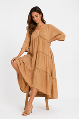 VESTIDO OVERSIZE MECHAS LINO