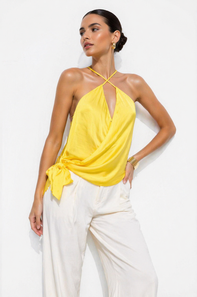 Blusa Satinada Cruzada