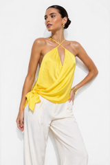 Blusa Satinada Cruzada