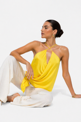 Blusa Satinada Cruzada