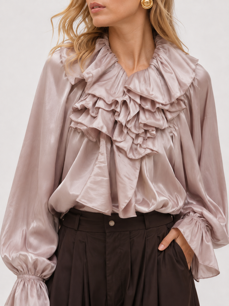 Blusa satín mauve
