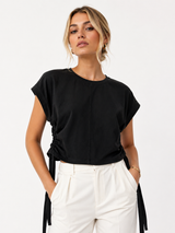 blusa algodón jareta