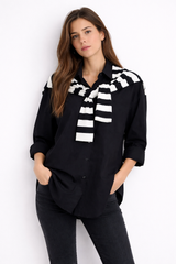 Camisa sobrepuesta blanco/negro