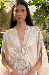 kaftan argolla estampado nude