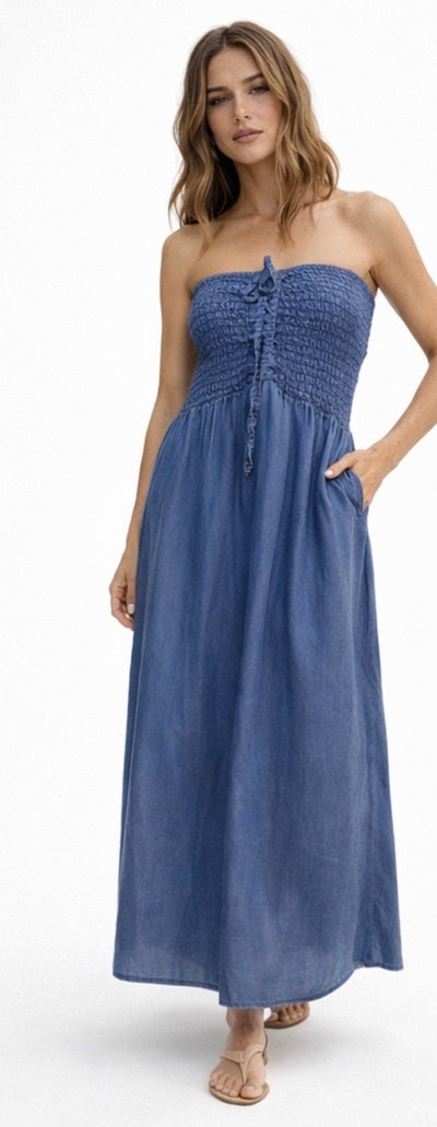 Vestido Straples Tencel