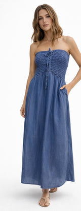 Vestido straples tencel