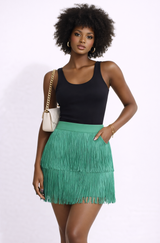 Falda Verde Flecos