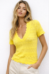 Blusa Tejida Amarilla