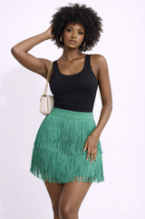 Falda Verde Flecos
