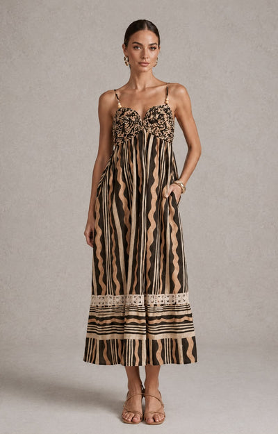 Vestido Trenzado Bicolor