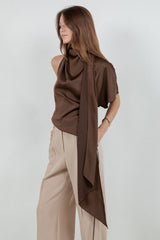 blusa satin offshoulder