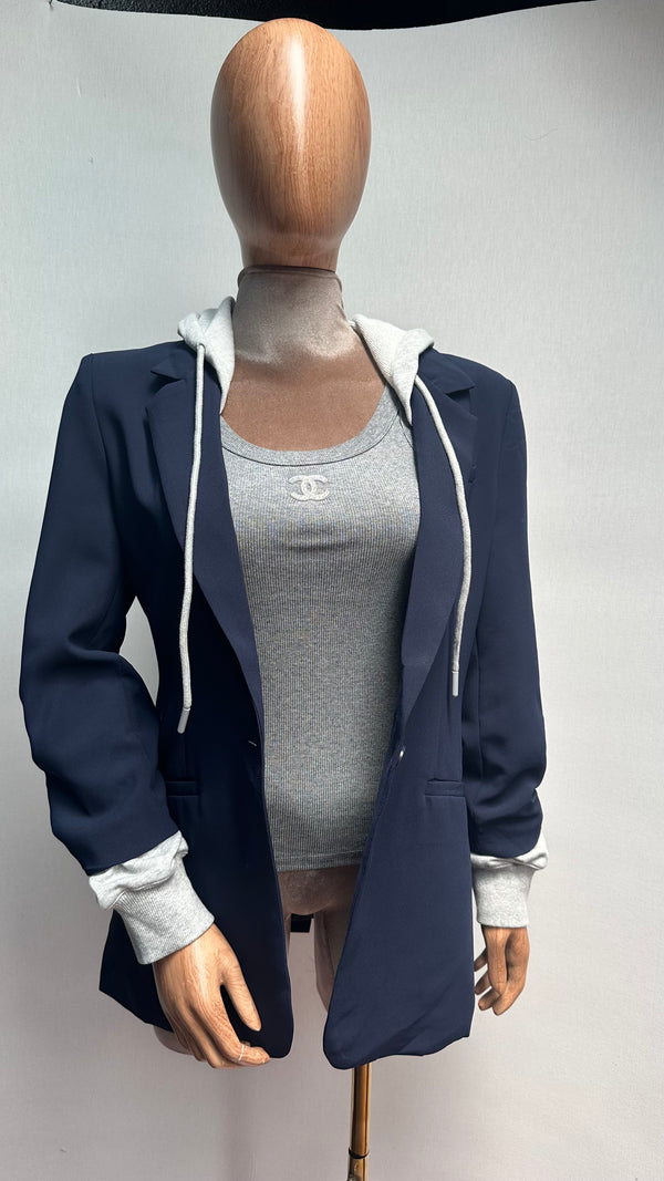 Blazer azul con hoodie