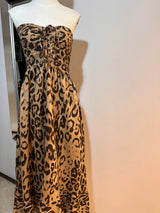 Vestido straples animal print