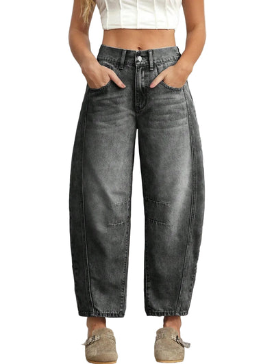 Pantalon Mid Rise Gris