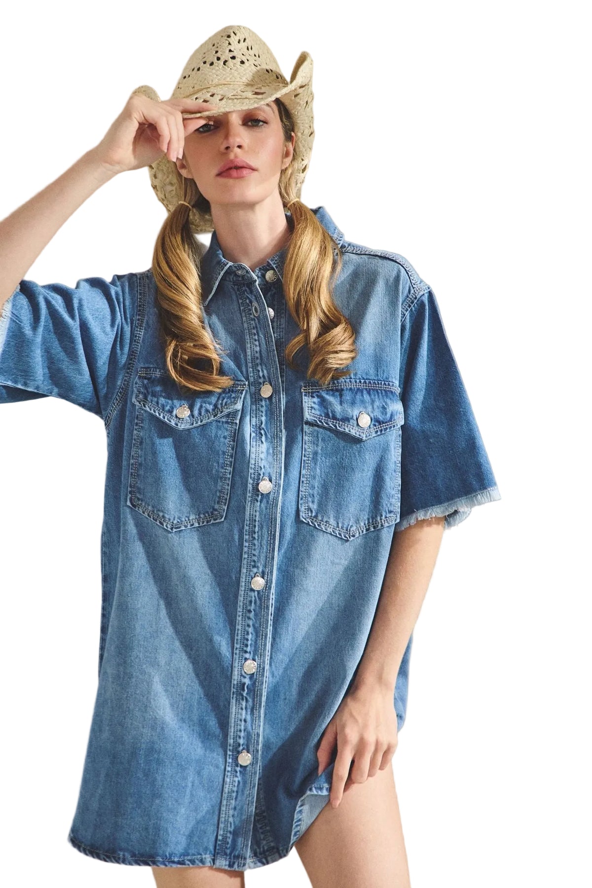 Camisa Vaquera Oversize Mezclilla