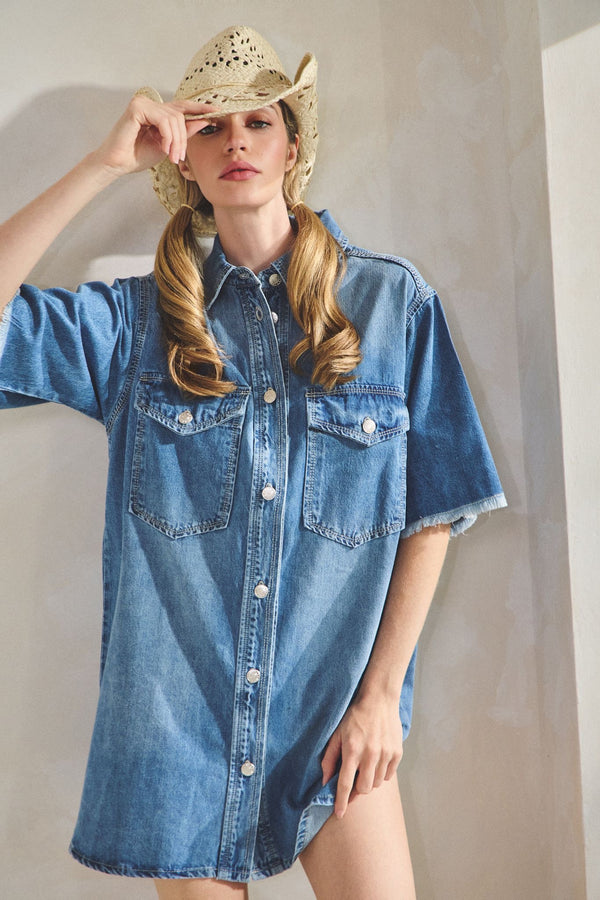 Camisa vaquera oversize mezclilla