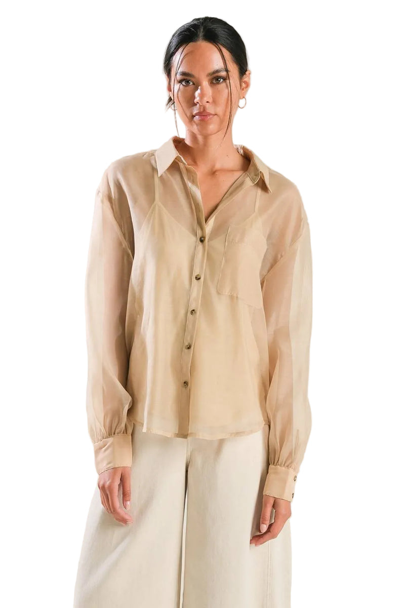 Camisa Organza Camel