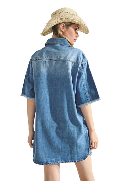 Camisa Vaquera Oversize Mezclilla
