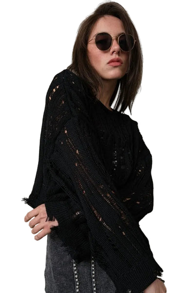 Sueter Deshilado Negro